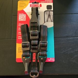 Kong Black Safety Tether with Red Stitching